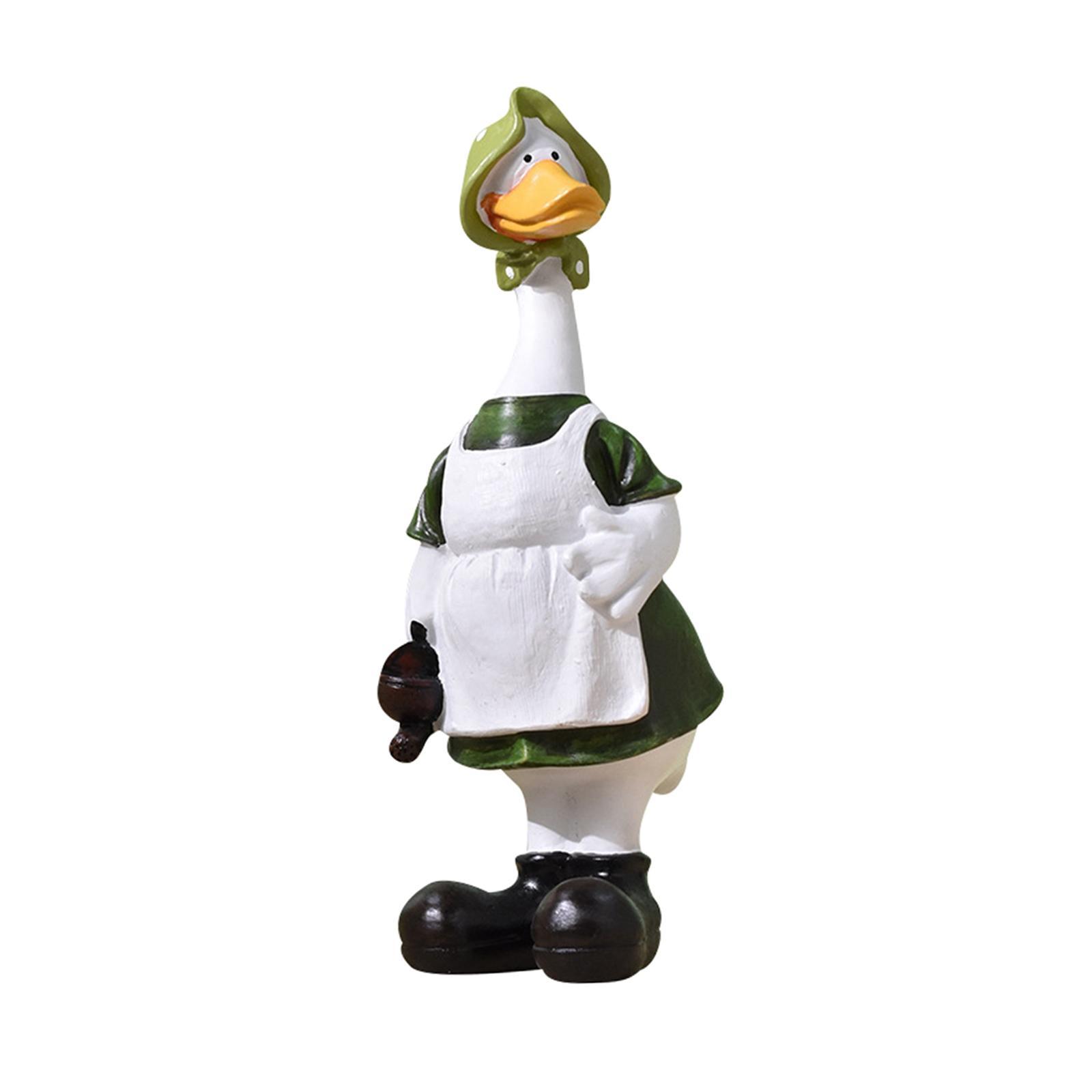 Duck Garden Statues Funny Art Crafts Animal Sculpture for Lawn Patio Desktop