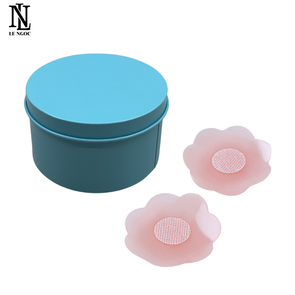 Hộp 5 cặp miếng dán đầu ti, miếng dán ngực Silicon hộp màu xanh tinh tế-LN004