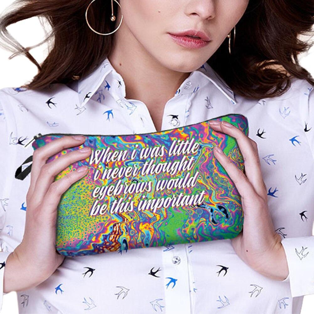 AA Cosmetic Bag Colorful Floral Print Makeup Bag Portable Multipurpose Storage Bag for Women