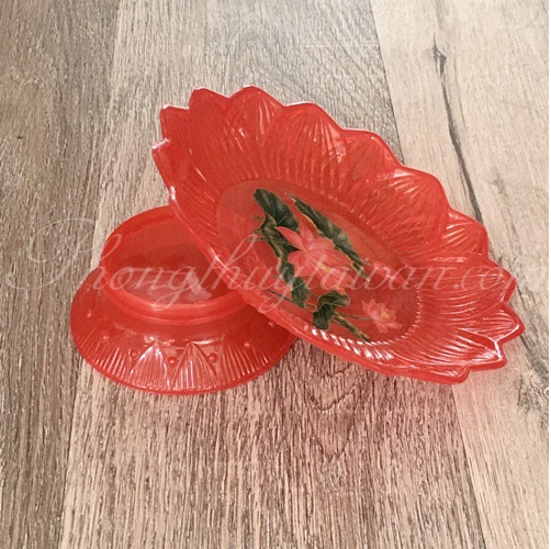 Dĩa Trái cây,Dĩa Bàn thờ có Đế Đỏ Hoa Sen /2 mẫu