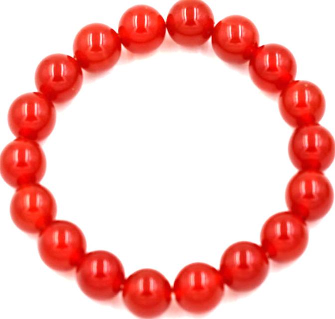 Vòng tay chuỗi hạt mã não đỏ 10 ly 18 hạt