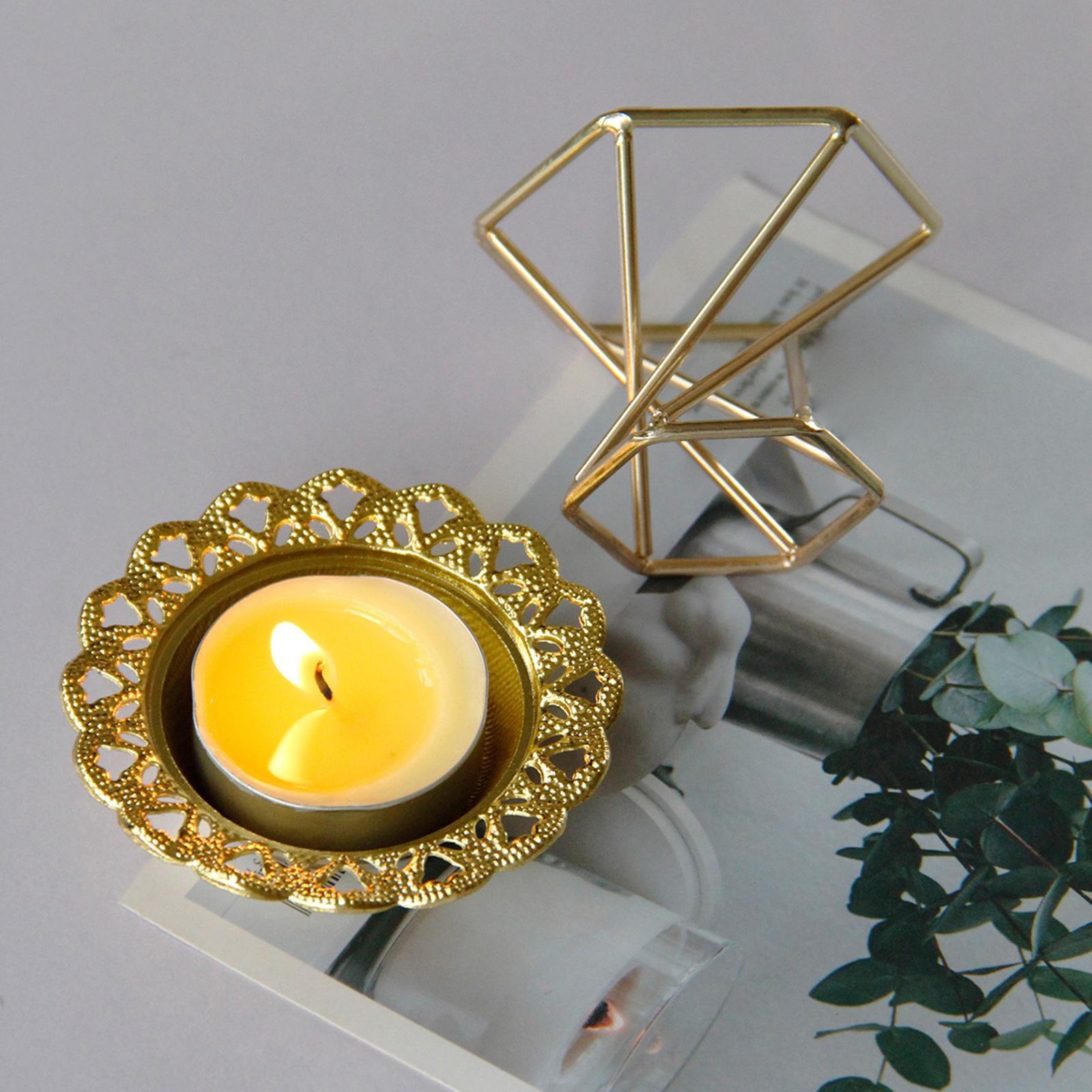 Gold Tealight Candle Holder Centerpieces Living Room Candlestick