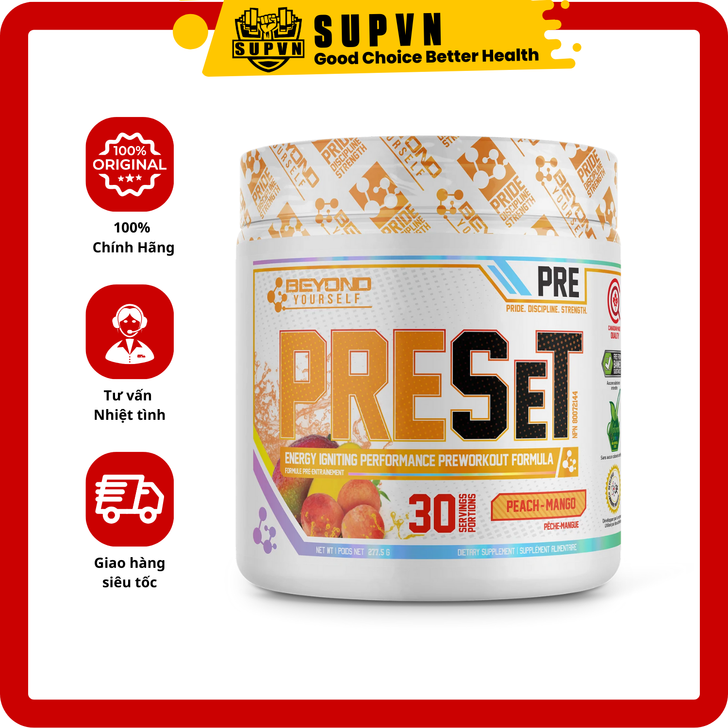 Beyond Yourself Pre Workout Preset Hỗ Trợ Tăng Sức Mạnh Và Năng Lượng Trước Tập