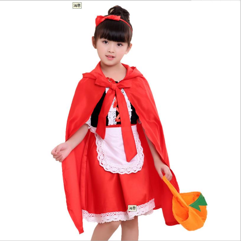 Năm 2021 Cô Bé Quàng Khăn Đỏ Trang Phục Hóa Trang Cho Trẻ Em Bé Gái Công Chúa Váy Halloween Carnival Fantasia Đảng Bé Gái Áo Lạ Mắt