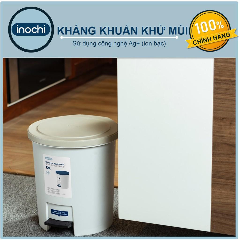 Thùng Rác -Nhựa Đạp Chân Nắp Tròn INOCHI 12L Lít Làm Sọt Rác Văn Phòng,Đựng Rác Gia Đình, Trong Nhà THRT12L