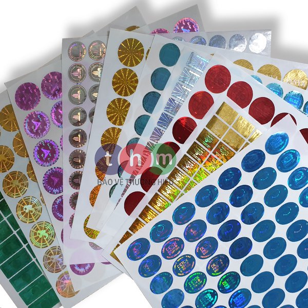 Tem 7 màu, Tem hologram chống hàng giả, tem niêm phong số lượng ít, giá rẻ, in nhanh