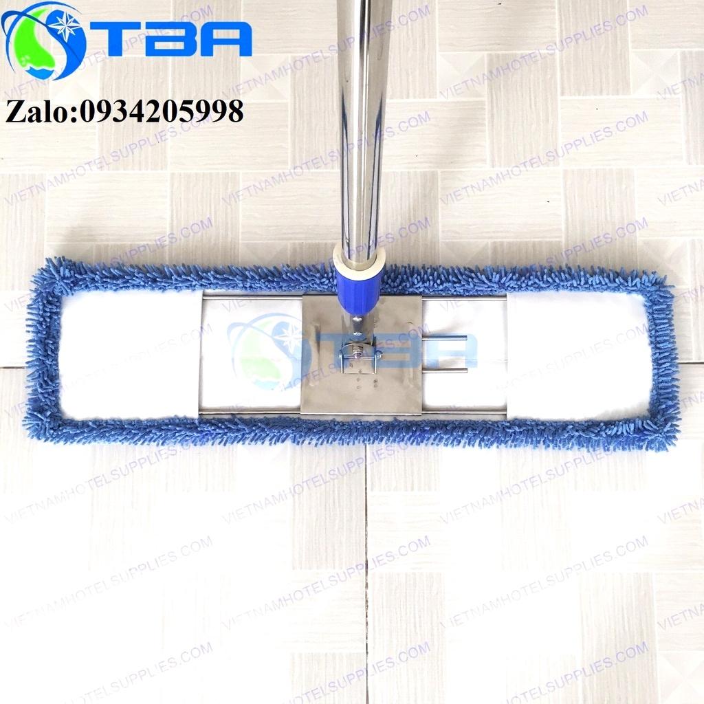 Cây lau sàn công nghiệp bản 60cm cán tăng đơ nhập khẩu cao cấp sợi microfiber màu xanh thấm hút tốt