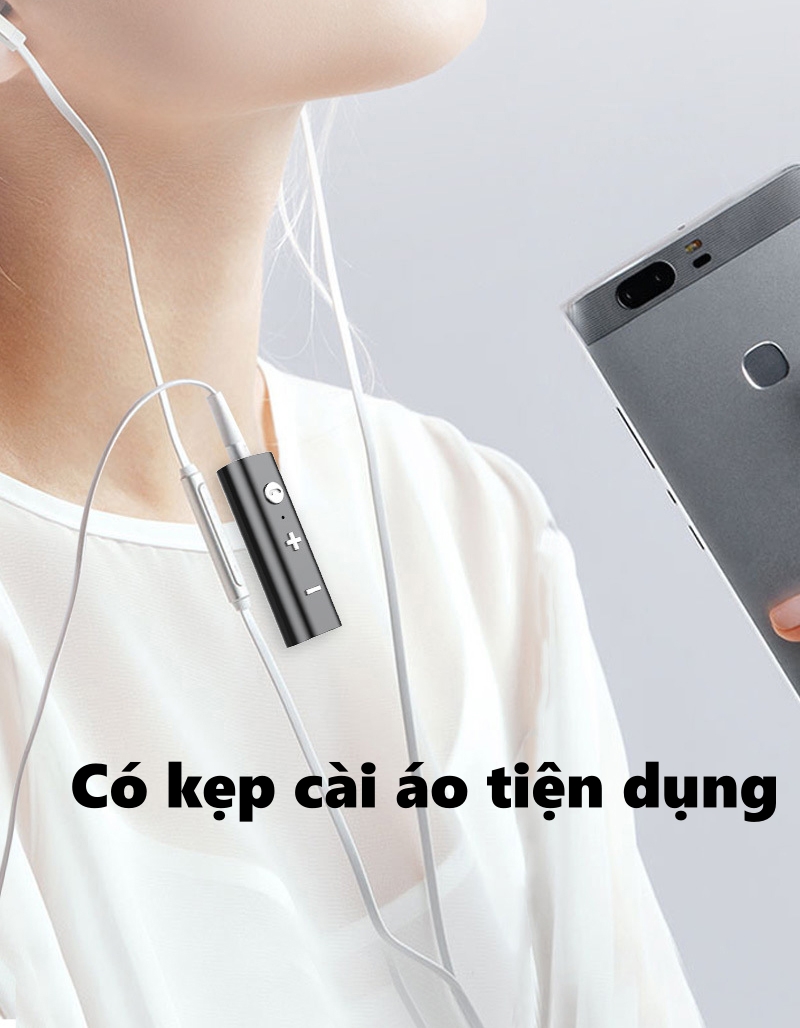 Bộ thu âm thanh bluetooth 5.0 có kẹp áo tiện dụng khi tập thể dục, đi xe - N330