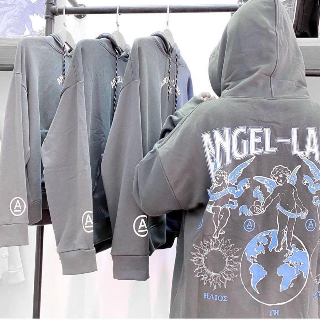 Áo hoodie nỉ ngoại in ANGEL LAND rõ đẹp, không bong tróc form rộng phong cách,ÁO HOODIE - ÁO KHOÁC NỈ NGOẠI Angel Land ( - Kèm Ảnh Thật)