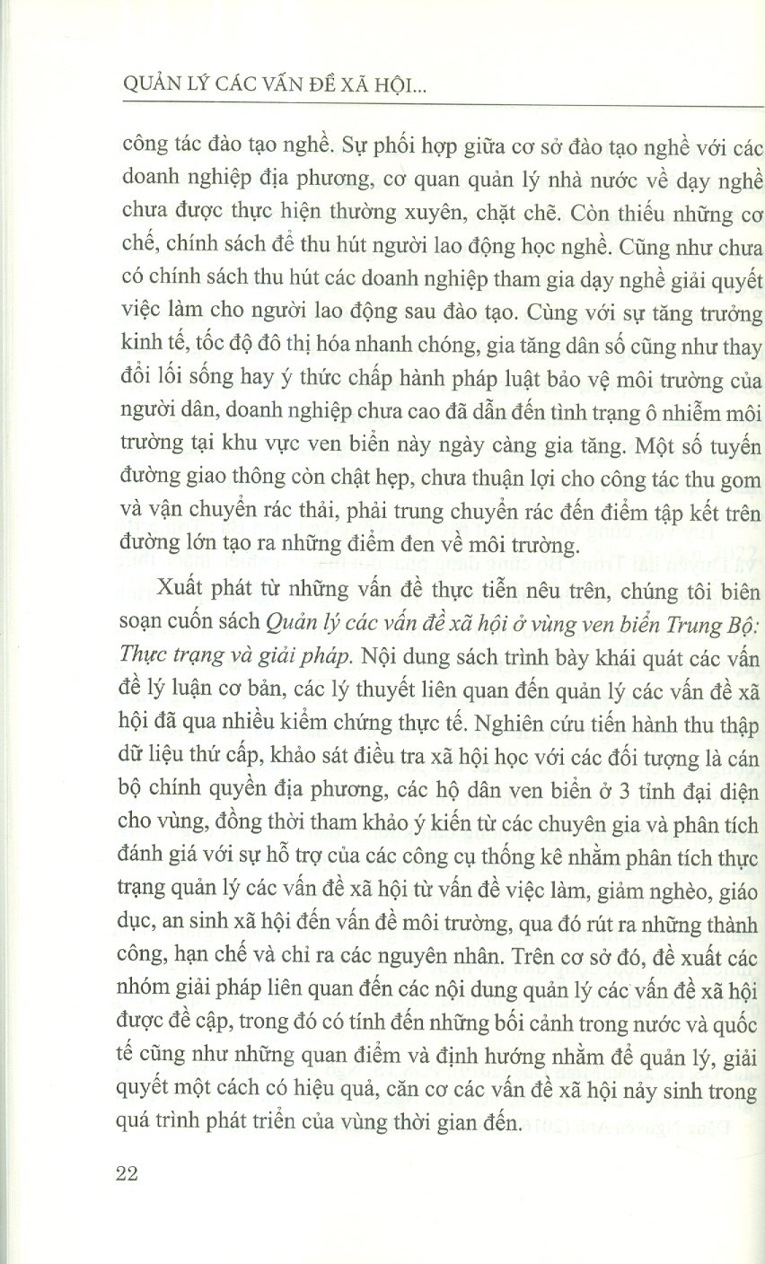 Quản Lý Các Vấn Đề Xã Hội Ở Vùng Ven Biển Trung Bộ - Thực Trạng Và Giải Pháp (Sách chuyên khảo)