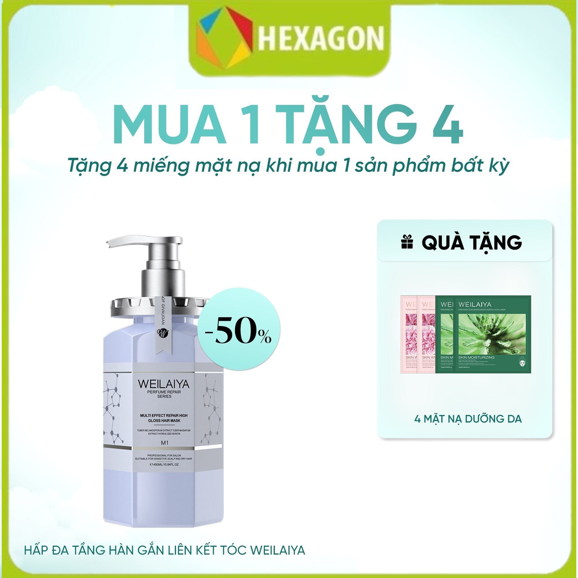 Hấp Tóc Phục Hồi Đa Tầng Weilaiya - Mặt Nạ Toc Giúp Bổ Sung Dưỡng Chất, Hồi Phục Chuyên Sâu