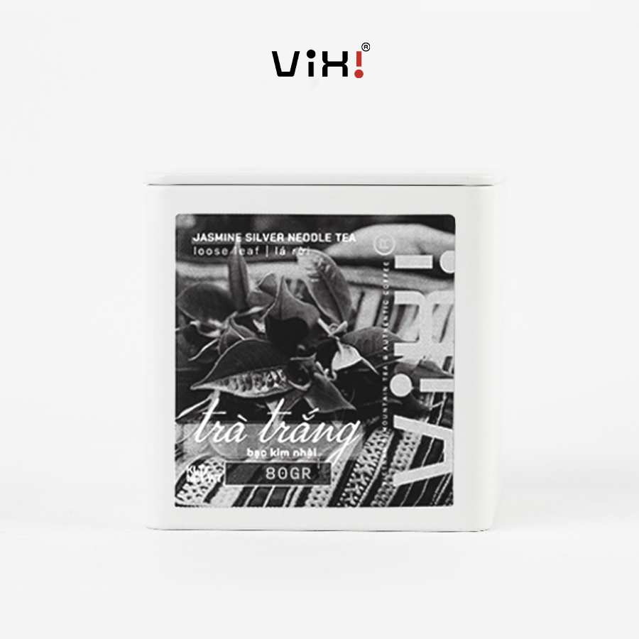 Trà trắng bạc kim ViXi trà shan tuyết cổ thụ ướp hoa nhài tươi hộp 80g