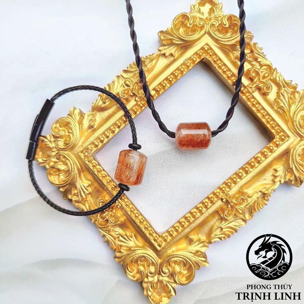 VÒNG TAY LU THỐNG TA T.Ó.C NÂU ĐỎ DÂY THÉP CAO CẤP