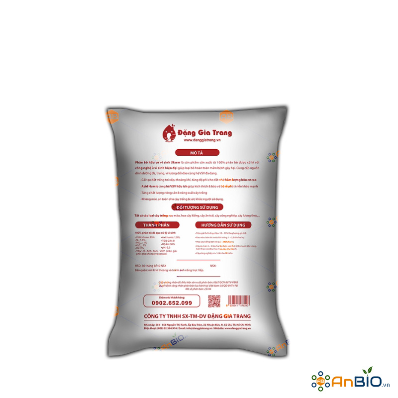 Phân bò hữu cơ vi sinh SFARM - Bao 5Kg