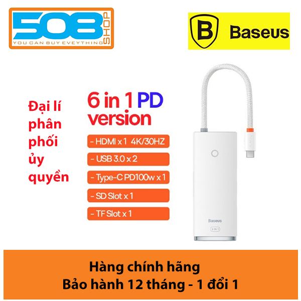 Hub chuyển Baseus Lite Series 6-Port Type-C HUB Docking Station- hàng chính hãng