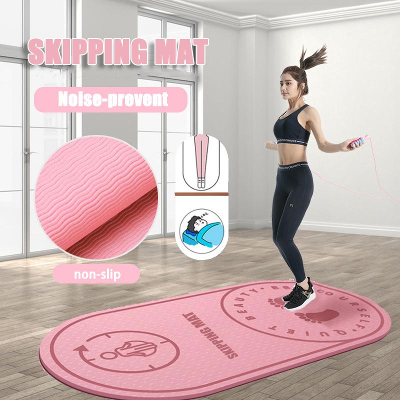 Dây Nhảy Thảm Chống Trơn Trượt Thảm TPE Kèm Túi Bỏ Qua Sàn Tập Luyện Thể Thao Miếng Lót Silicon Tập Yoga Miếng Lót Họa Tiết dày 6Mm Mật Độ Cao
