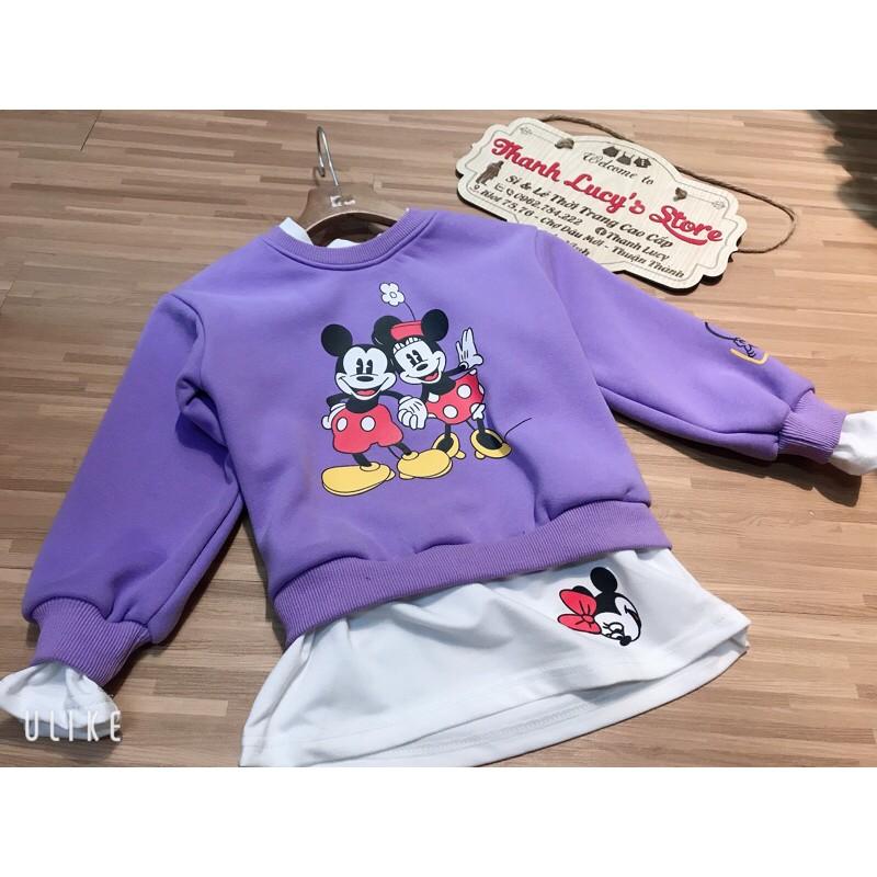 Áo hoodie mickey lót lông bé gái quảng châu cao cấp