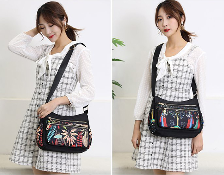Túi đeo chéo họa tiết nữ, có 7 ngăn tiện lợi chống nước chống mài mòn size 29cm cam kết chất lượng tốt