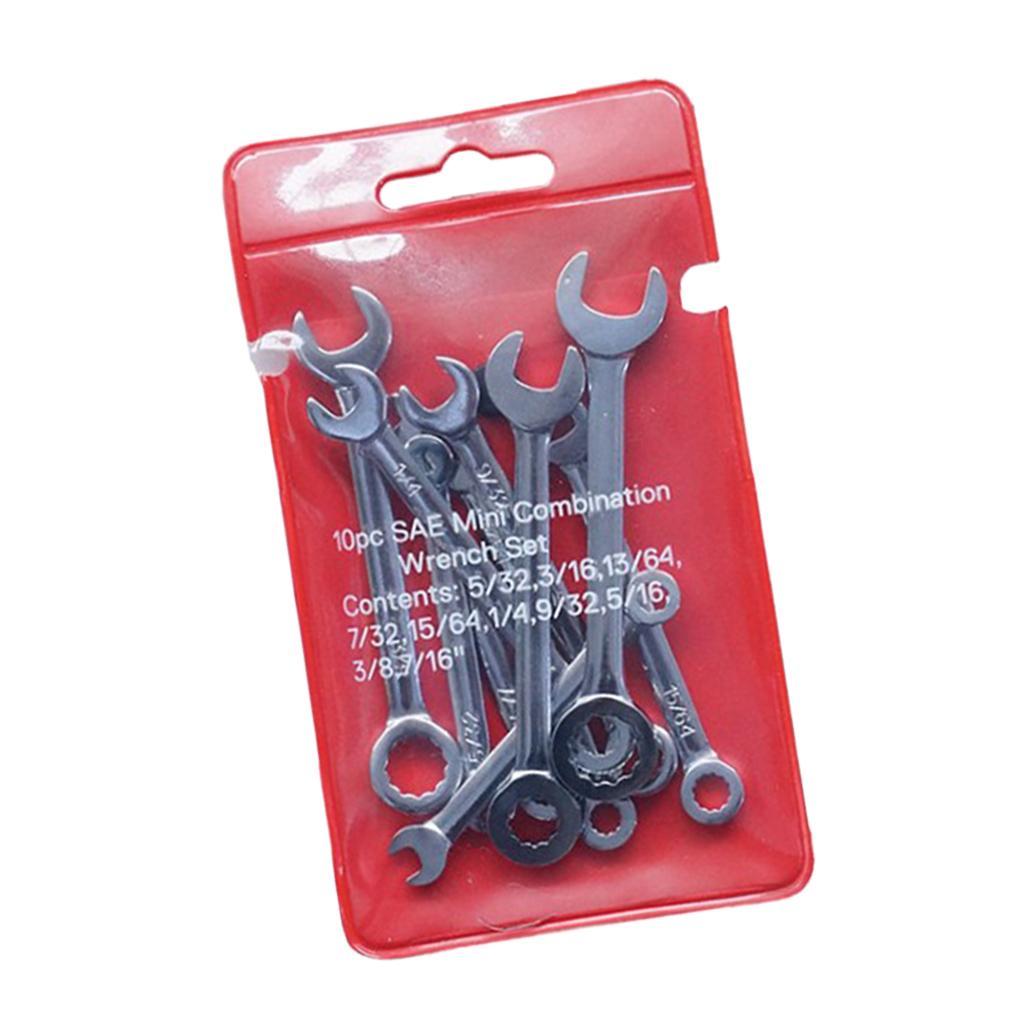20 Pieces Mini Polished Ratchet Combination Spanner Wrench Set Flexible Head