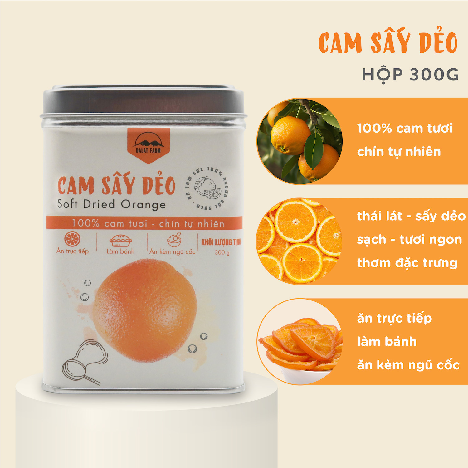 Hộp Quà Xuân Hạnh Phúc (Trà Oolong - Cà Phê Arabica - Mứt Cam - Hạt Điều)