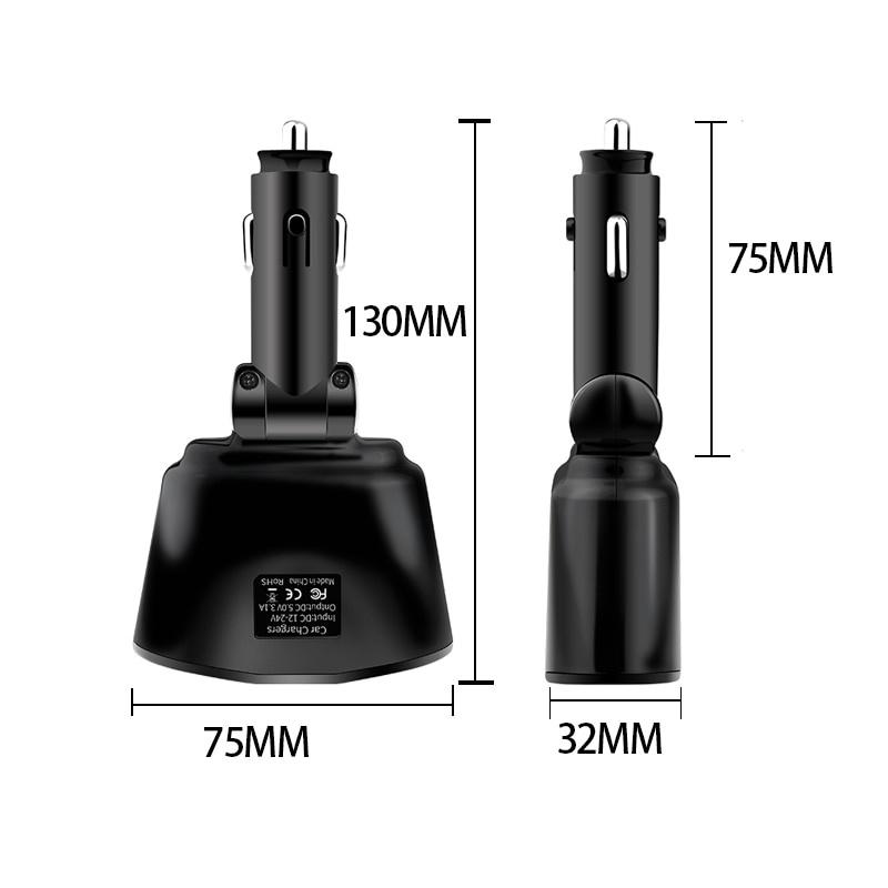 Tẩu Sạc Nhanh usb 12-24V 3.1A 2 Cổng usb Kèm 2 Cổng Sạc Xe Hơi