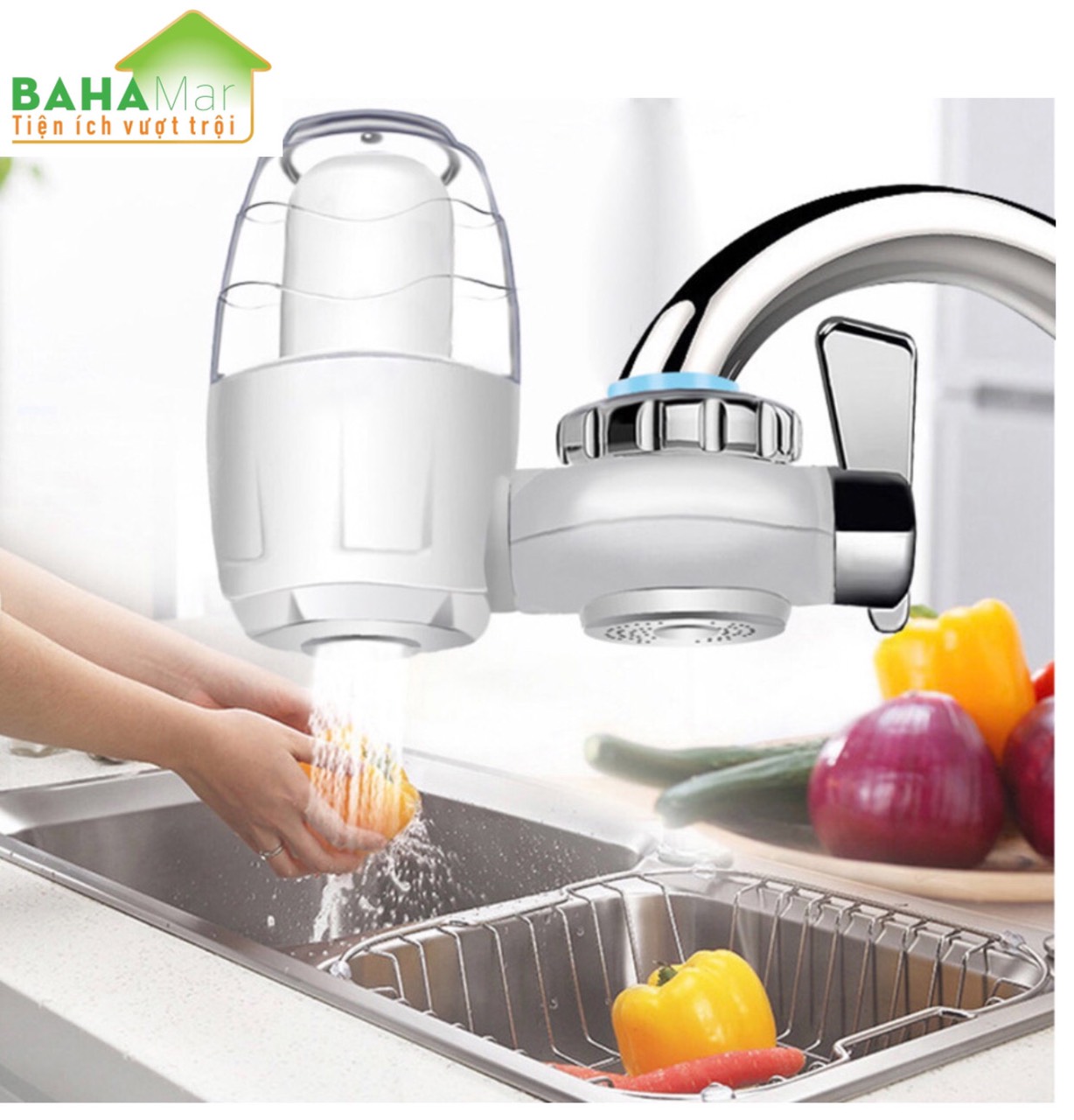 MÁY LỌC NƯỚC KHỬ KHUẨN TẠI VÒI LOẠI BỎ VI KHUẨN, GỈ SÉT, TẠP CHẤT... "BAHAMAR" cho dòng nước tinh khiết mang sức khỏe cho người dùng
