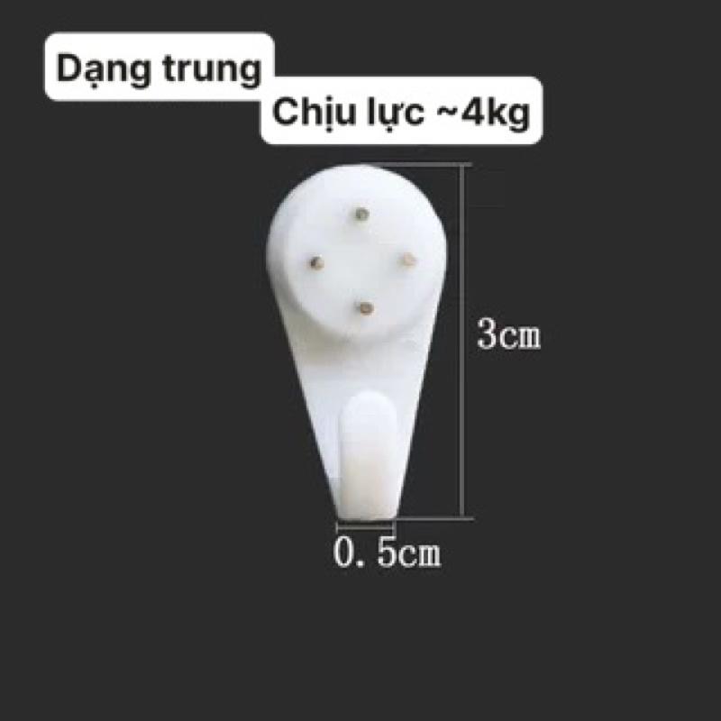 Đinh treo tường không cần khoan đục 3-4 chân, có móc dùng treo vật dụng, đồng hồ, tranh ảnh, chịu lực cao