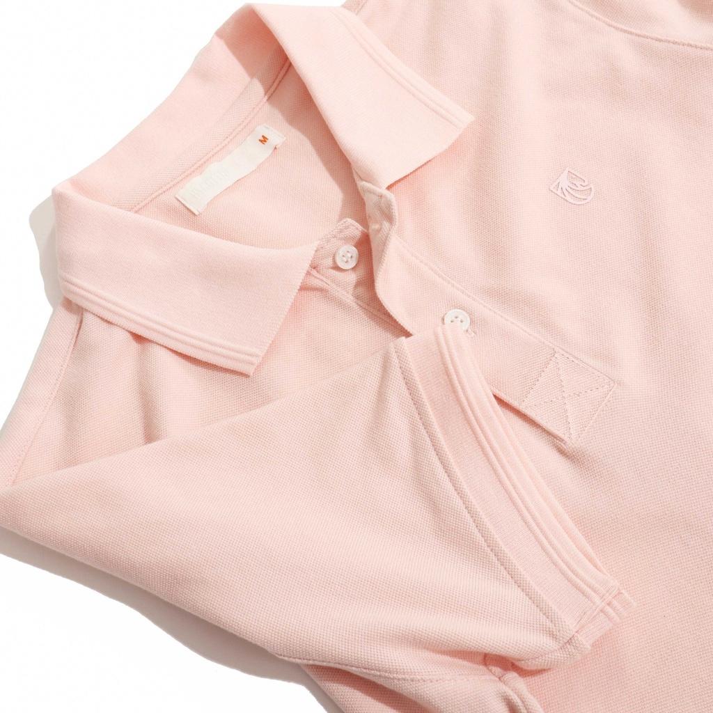 Áo Thun Polo Nam Cổ Bẻ Hồng BY COTTON Light Pink Basic Polo