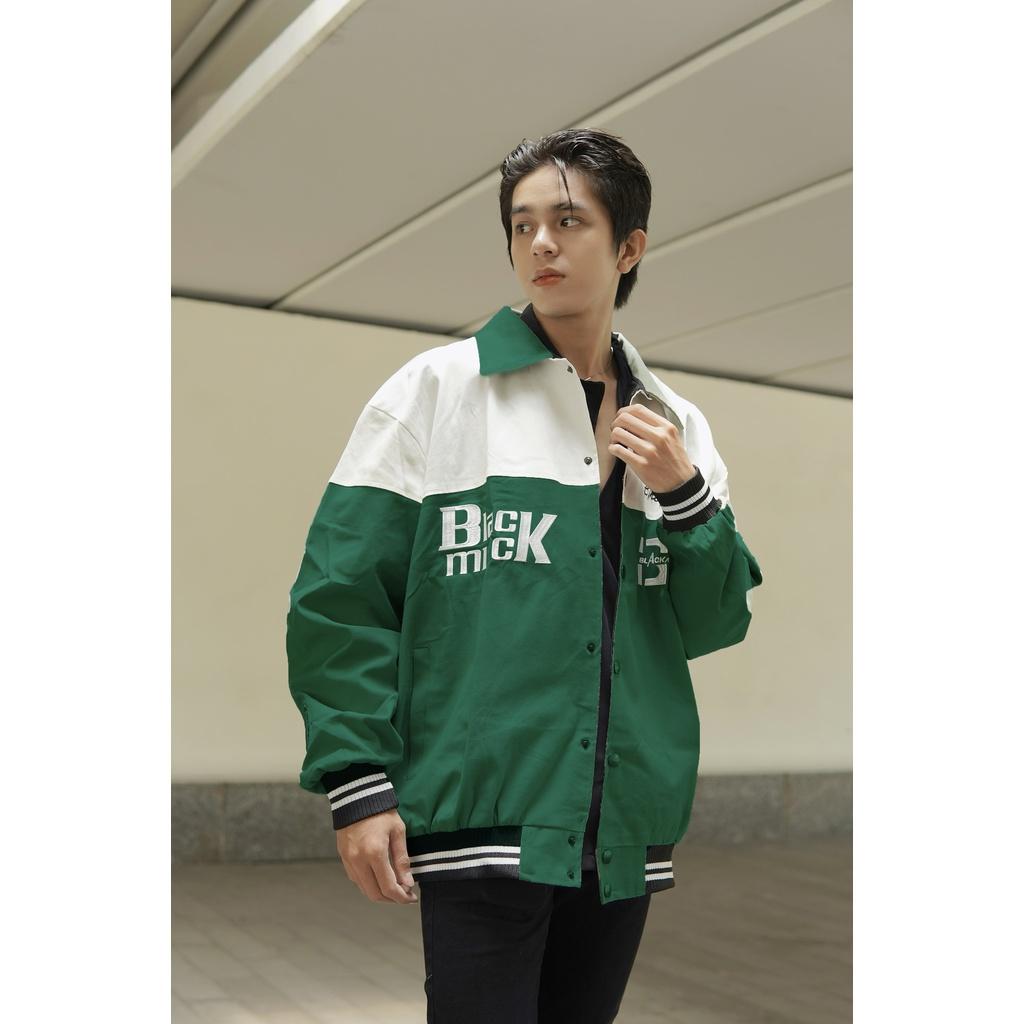 Áo Khoác Rockie Bomber Varsity, cổ bẻ, Full Thêu BLACKMIACK Varsity Jacket BM3
