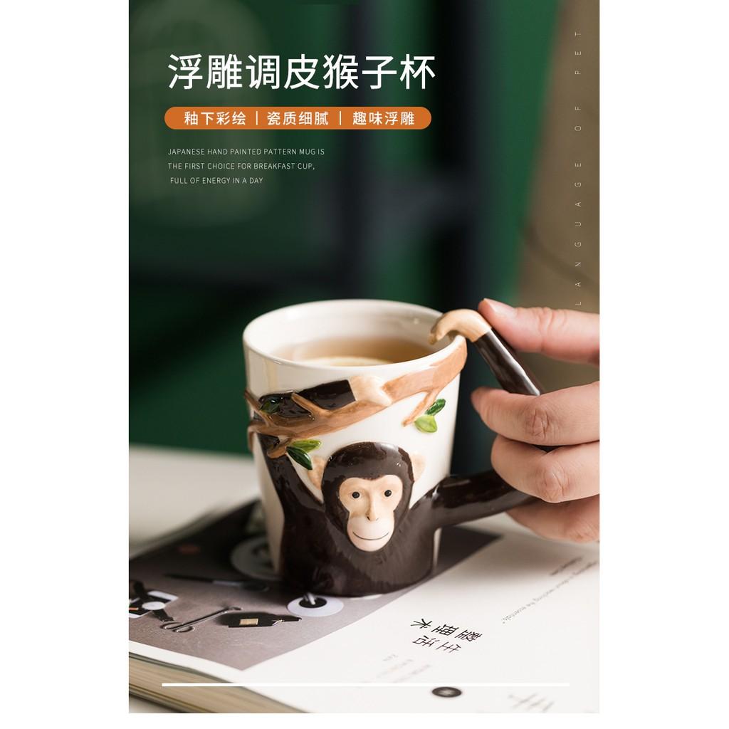 Cốc Sứ Uống Cà Phê Hình Động Vật Hoạt Hình Đáng Yêu Cho Trẻ Em