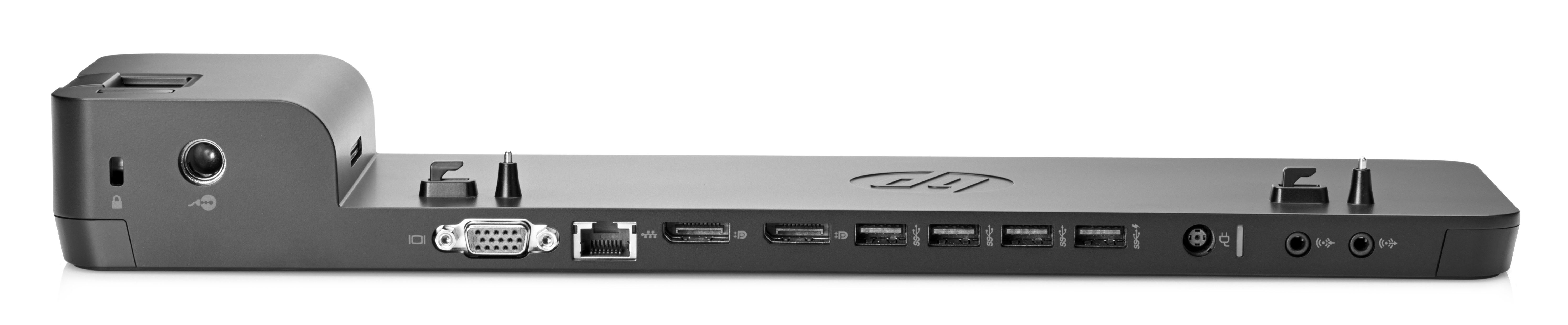 Bộ mở rộng cổng giao tiếp máy tính laptop HP 2013 UltraSlim Docking Station hỗ trợ mở rộng cổng kết nối cho máy như USB, Lan, Audio... - Hàng chính hãng