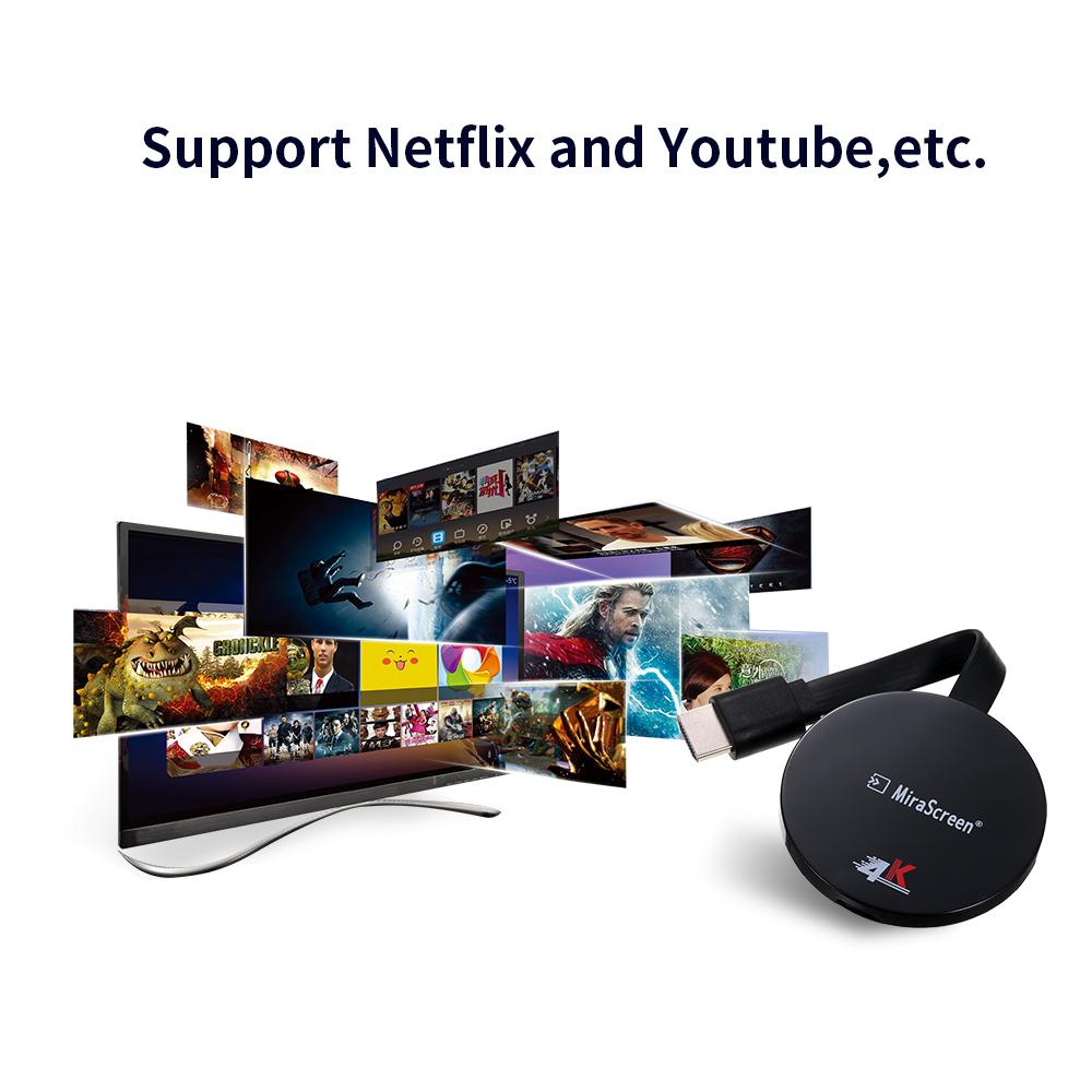 Wireless Dongle WiFi Display Dongle 1080P HD 4K Receiver Miracast Adapter Wireless Screen Converter Adapter DLNA Airplay