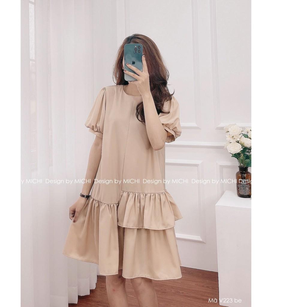 Váy suông đuôi cá đầm xuông rộng, đầm dáng suông váy bầu rộng freesize, mã V223 - Michi House