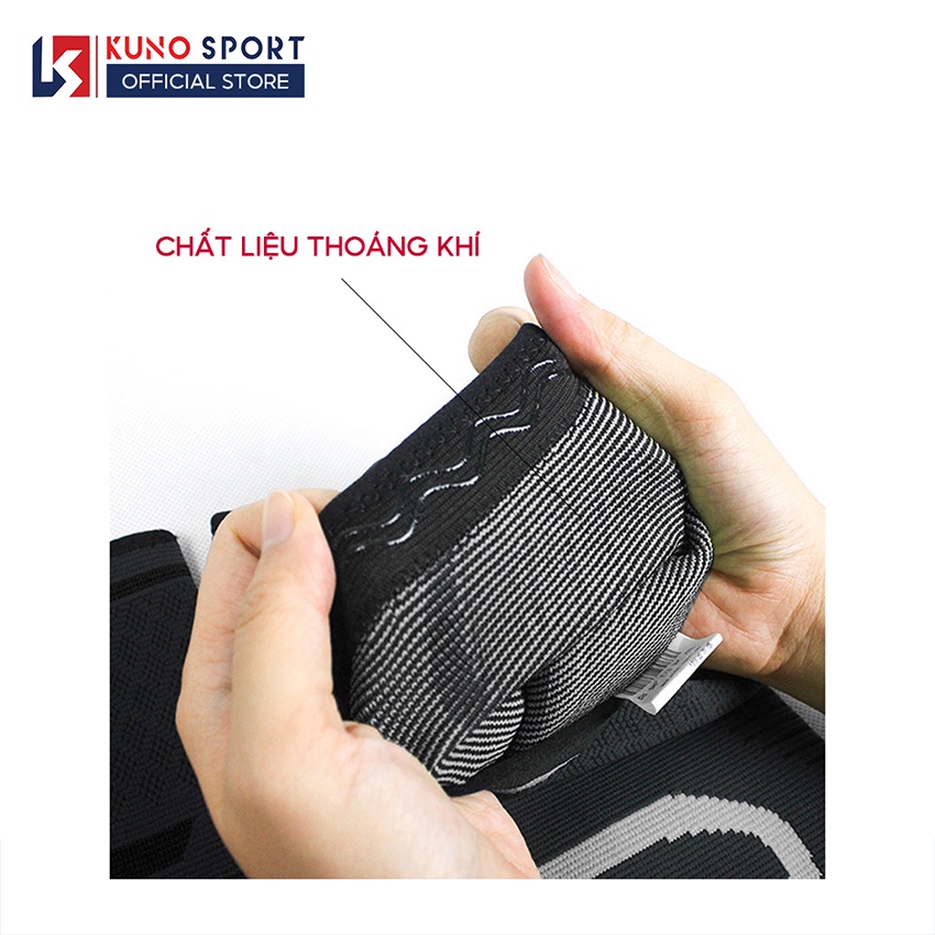Bó gối chơi thể thao KUNO chất liệu đàn hồi co dãn bốn chiều, băng bảo vệ đầu gối cao cấp - KN09