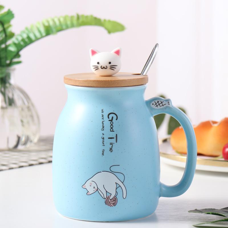 Cốc Uống Nước In Hình Mèo Dễ Thương ANAEAT