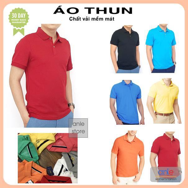 Áo thun Trơn Nam - Áo ngắn tay cổ bẻ lịch sự trẻ trung hàng xuất Mỹ  -  Anle Store