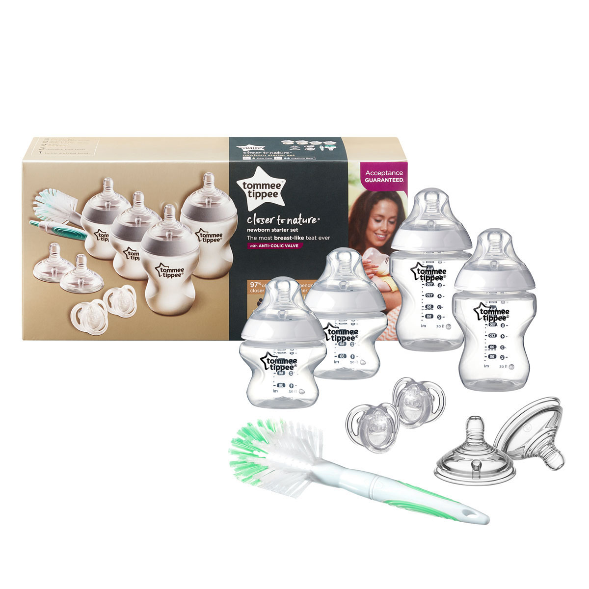 Bộ bình sữa sơ sinh Newborn ty siêu mềm tự nhiên Tommee Tippee Closer to Nature