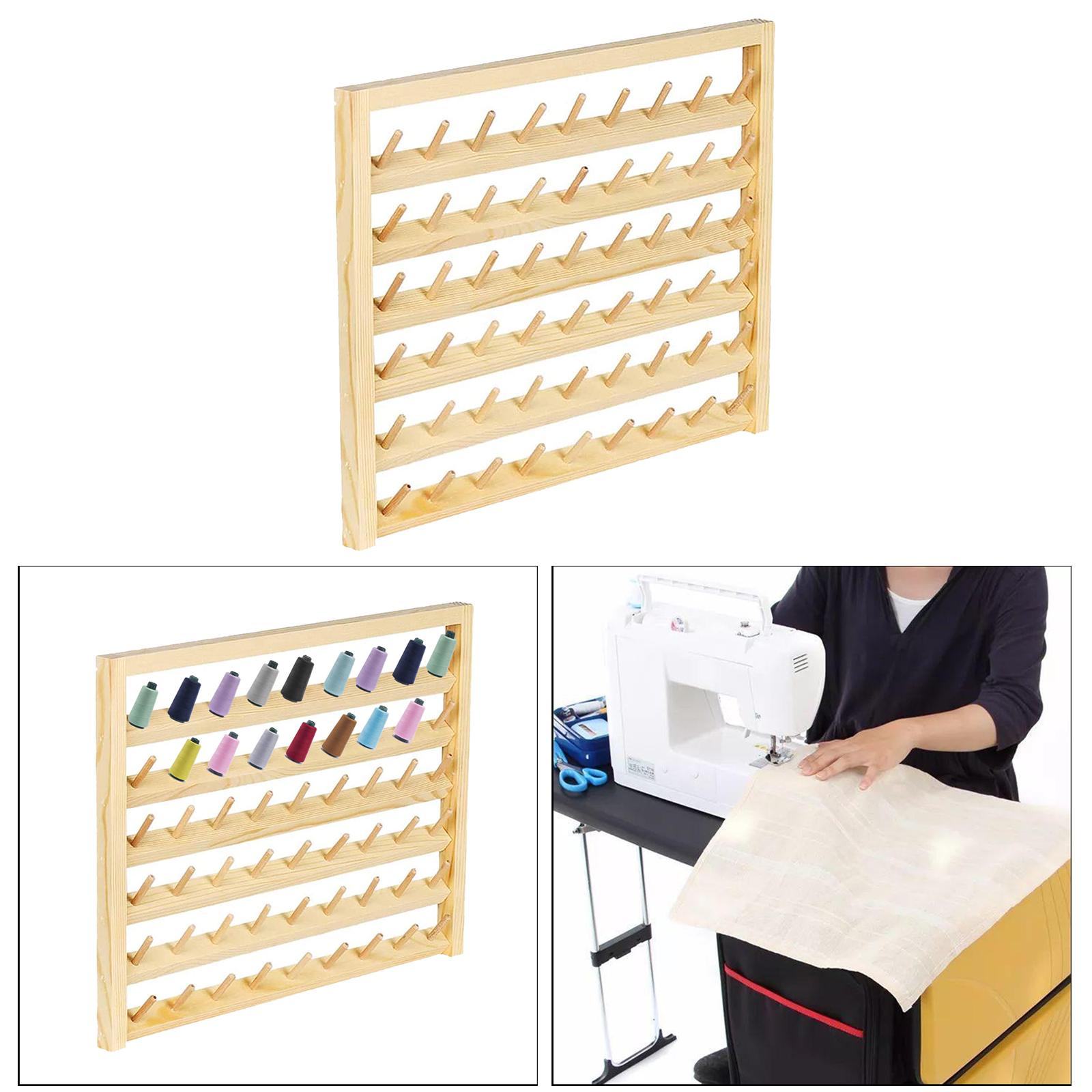 Wood Sewing Thread Stand Organizer Craft Embroidery Storage Rack Holder