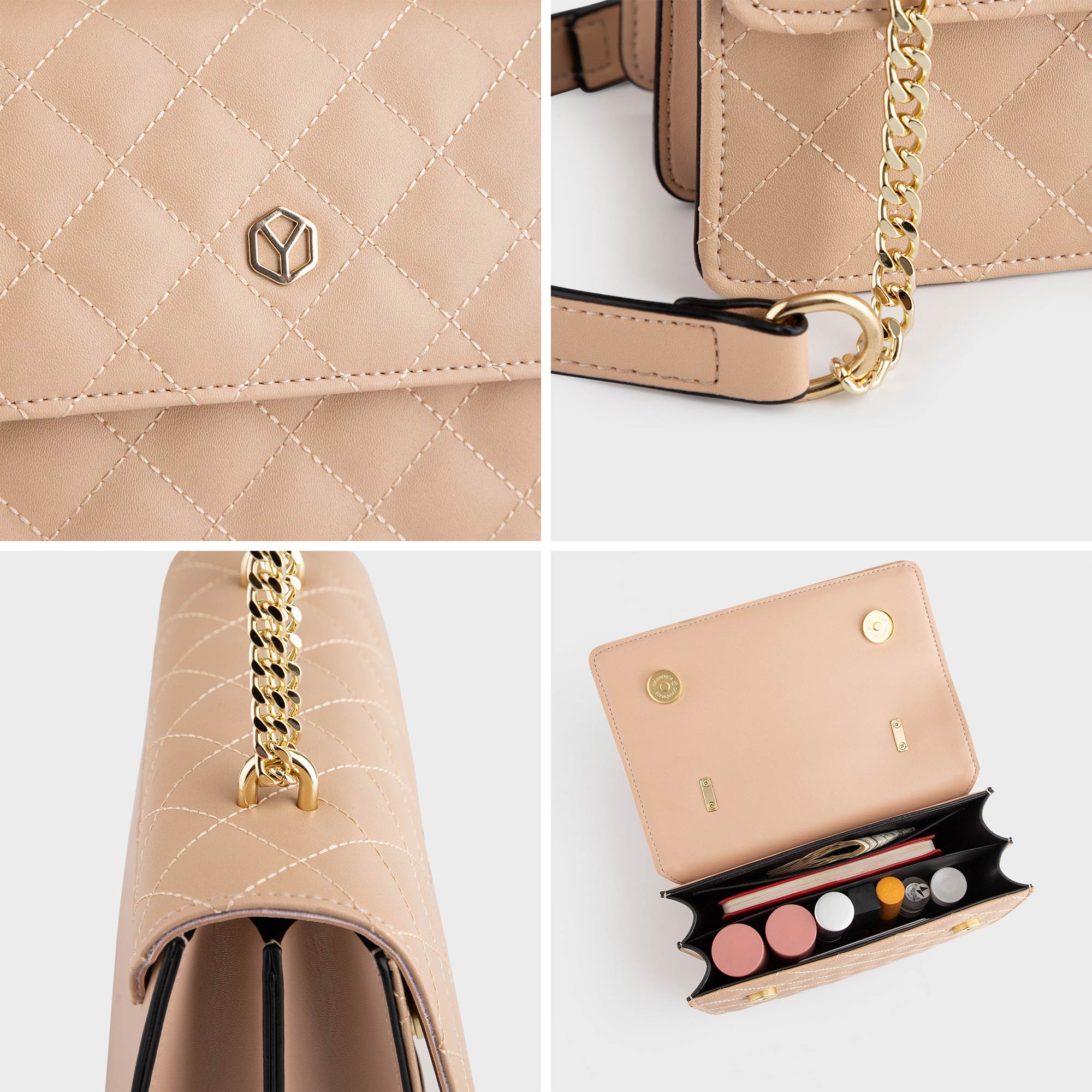 Túi Yuumy ( Thời trang nữ thiết kế trần trám size 22 - Túi đeo chéo da Seasand YN136 )