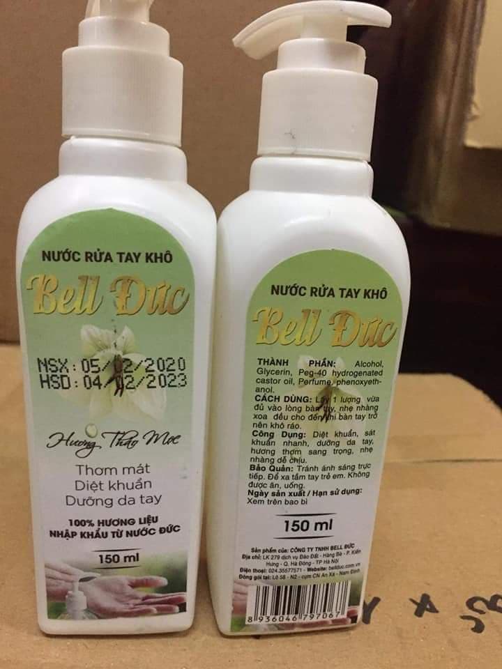 Nước rửa Tay khô Diệt Khuẩn Thương Hiệu Bell Đức 150 ml