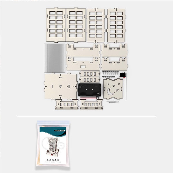 Lâu đài lắp ráp đèn nhấp nháy DIY WOOD STEAM -  SPACE OBSERVATORY