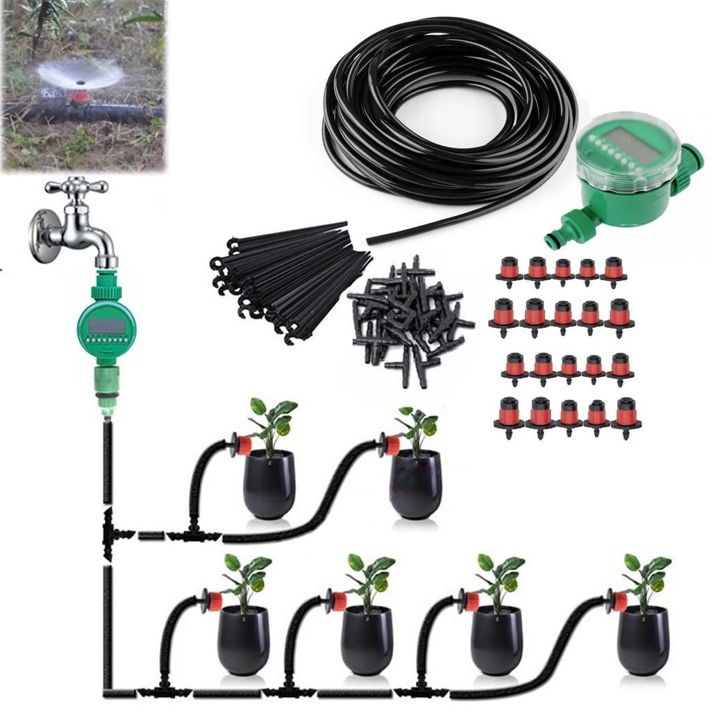Combo bộ tưới cây tự động gồm 20 đầu tưới nhỏ giọt, 20m dây dẫn nước, 01 đồng hộ đặt thời gian tưới tự động và phụ kiện