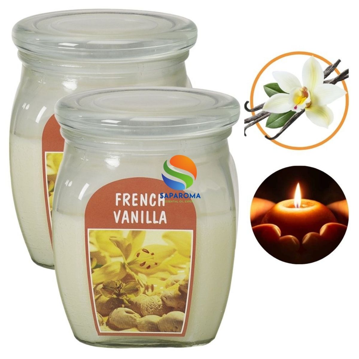 Combo 2 hũ nến thơm tinh dầu Bolsius French Vanilla 305g - hương hoa vani, nến trang trí, thơm phòng, thư giãn, Hỗ trợ khử mùi