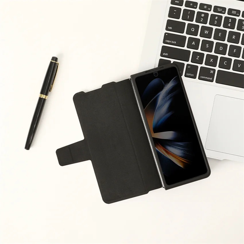 Case bao da chống sốc cho Samsung Galaxy Z Fold 5 trang bị ngăn đựng S-Pen hiệu Nillkin Aoge Leather Cover Case  - hàng nhập khẩu