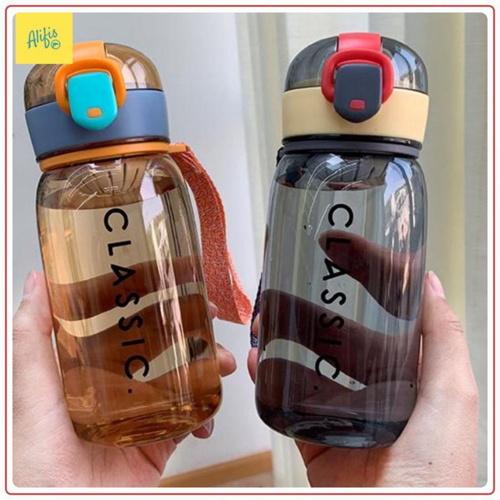Bình nước mini cho bé đi học 400ml có dây đeo xinh xắn