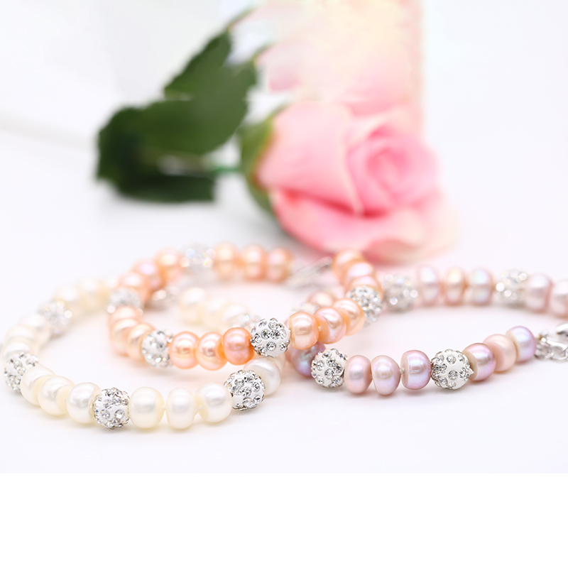 Lắc Tay Ngọc Trai Tự Nhiên, Vòng Tay Ngọc Trai Nước Ngọt 8 Ly Tự Nhiên - L8003 - Bảo Ngọc Jewelry