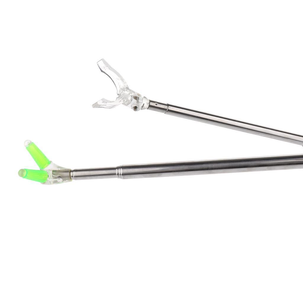 Stainless Steel Fishing Rod Stand Bracket Fishing Rod Ground Holder Telescopic Rod Stand Support Holder Ground Insert Equipped with ABS Anti-skid Sleeve