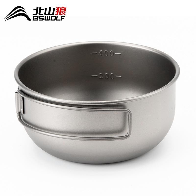 Bát du lịch, dã ngoại gấp gọn BSWOLF.Chất liệu Titanium.Tráng men chống dính