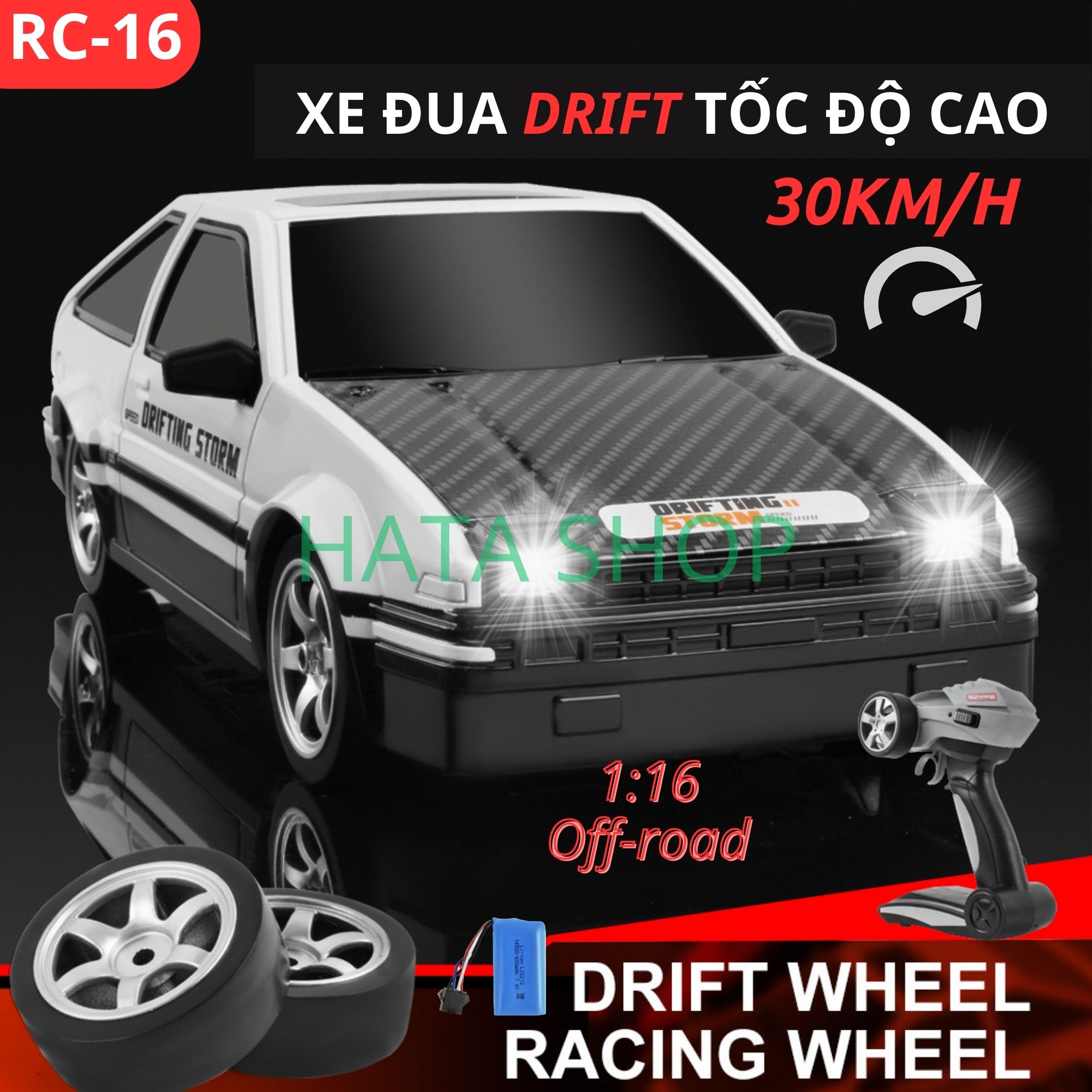 Xe Đua Điều Khiển Drift Super GTR Japan Subaru 30km/h SBR Nissan Tỉ Lệ 1/16 Có Điều Tốc MOTUL AUTECH Nâng Cấp 2023