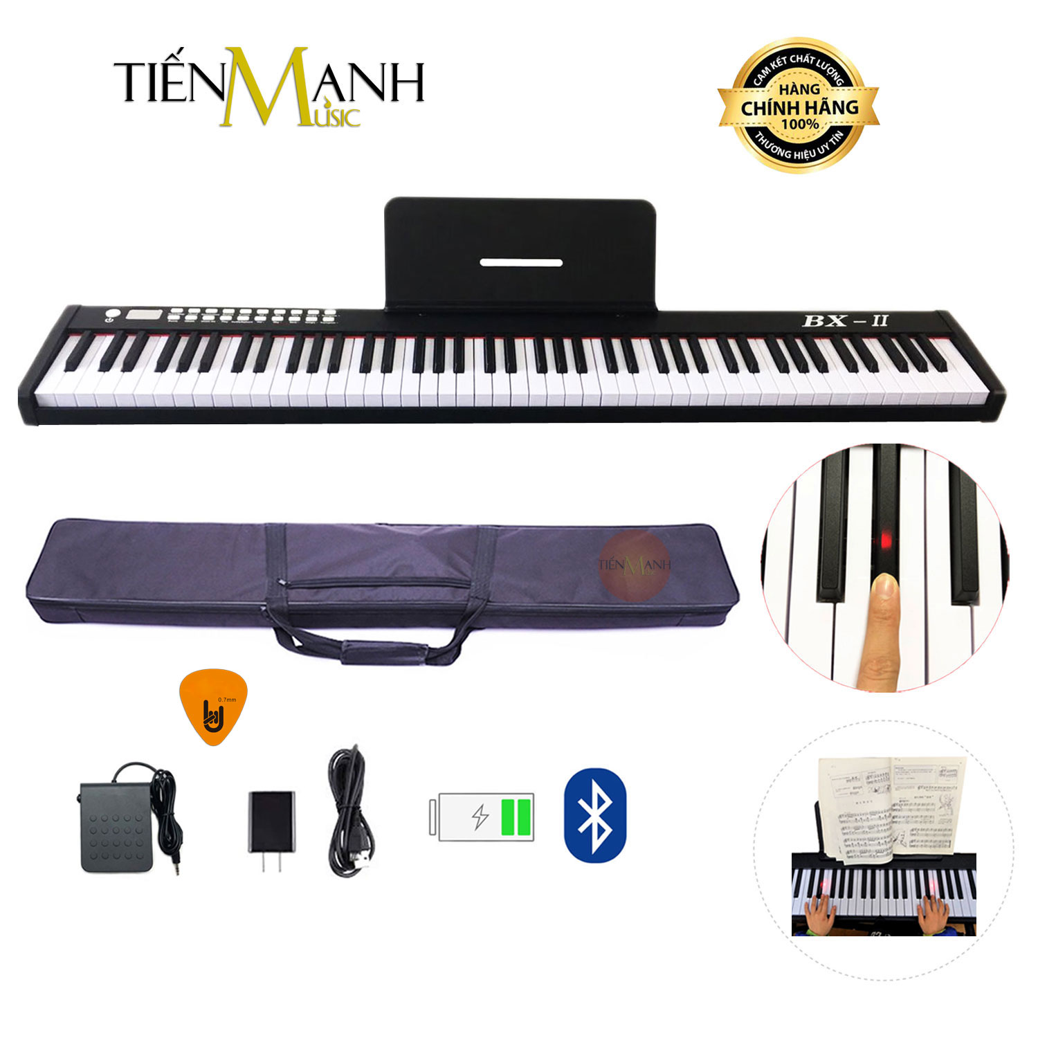 Đàn Piano Điện BX-II Bora 88 Phím nặng Cảm ứng lực BX-02 - Midi Keyboard Controllers BX2 BXII - Kèm Móng Gẩy DreamMaker (Kết nối máy tính và điện thoại, Bluetooth, Pin sạc, Loa lớn)